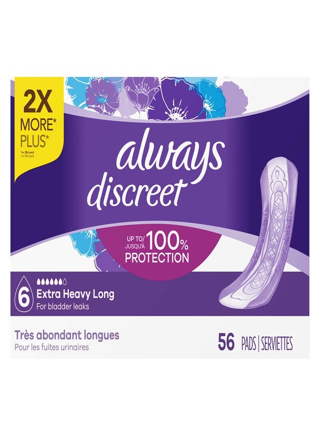 Always Discreet Extra Heavy Long Incontinence Pads, 56 Count - Image 2